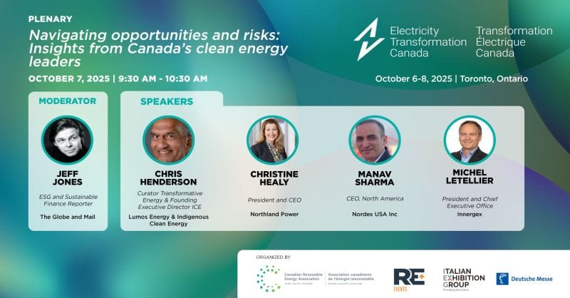 Opening Plenary Panel of Canadian Renewable Energy Association’s - Electricity Transformation Conference. post image
